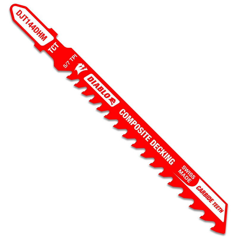 Diablo FRE-DJT144DHM 4in X 5/7 TPI T-Shank TCT Composite Decking Jigsaw Blade