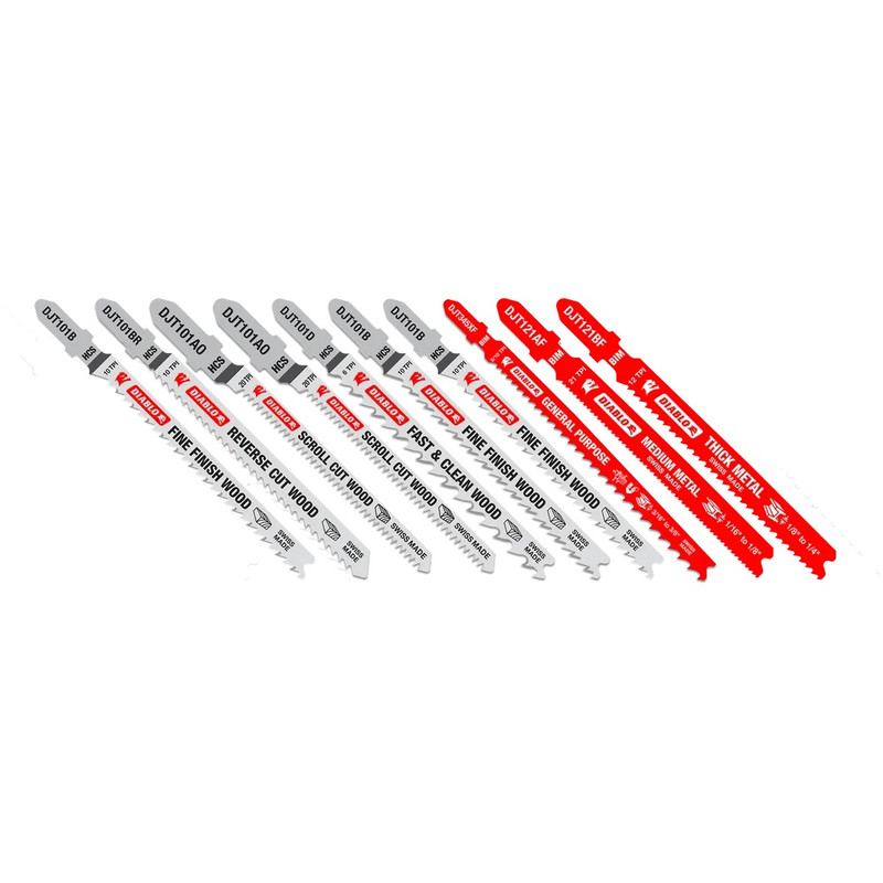 Diablo FRE-DJT10S 4in T-Shank Wood / Metal Jigsaw Blade Set (10pc)