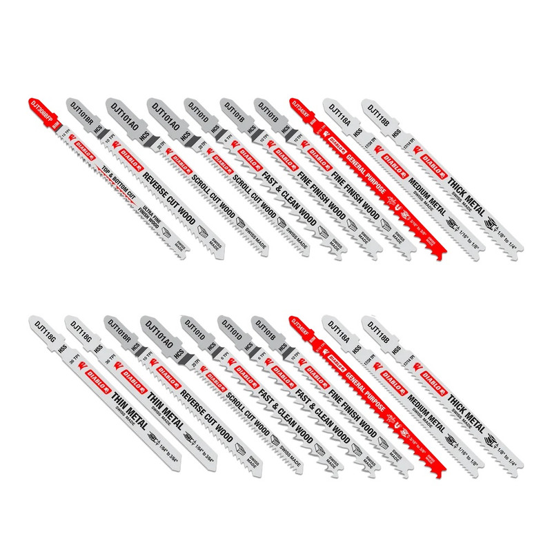 Diablo FRE-DJT20S Wood / Metal Jigsaw Blade Set (20pk)