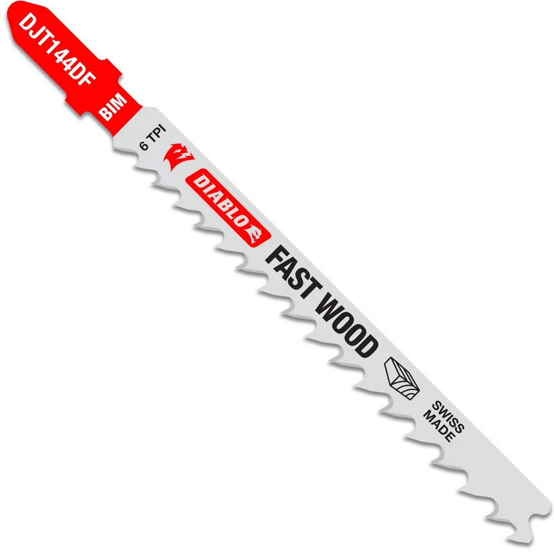 Diablo FRE-DJT144DF5 4in X 6 TPI BIM Hard Wood Jigsaw Blade Fast Cut (5pk)