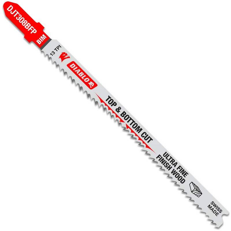 Diablo FRE-DJT308BFP5 4in X 13 TPI BIM Hard Wood Jigsaw Blade Ultra Fine Finish (5pk)