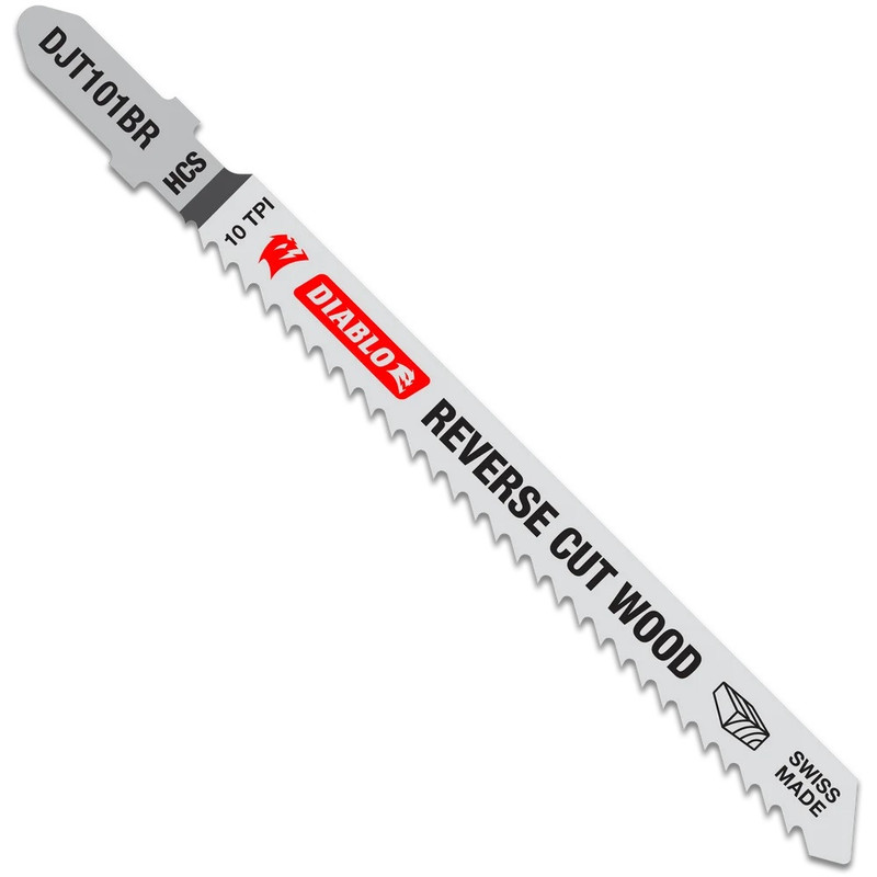 Diablo FRE-DJT101BR5 4in X 10 TPI HCS Soft Wood Jigsaw Blade Reverse Cut (5pk)