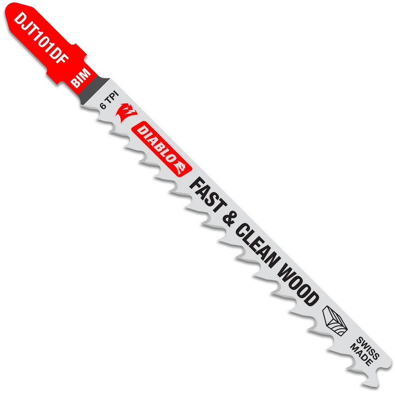 Diablo FRE-DJT101DF5 4in X 6 TPI BIM Hard Wood Jigsaw Blade Fast Cut (5pk)