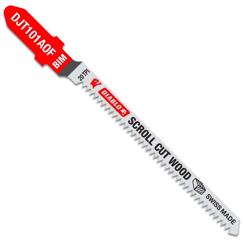 Diablo FRE-DJT101AOF5 3-1/4in X 20 TPI BIM Hard Wood Jigsaw Blade Scroll Cut (5pk)