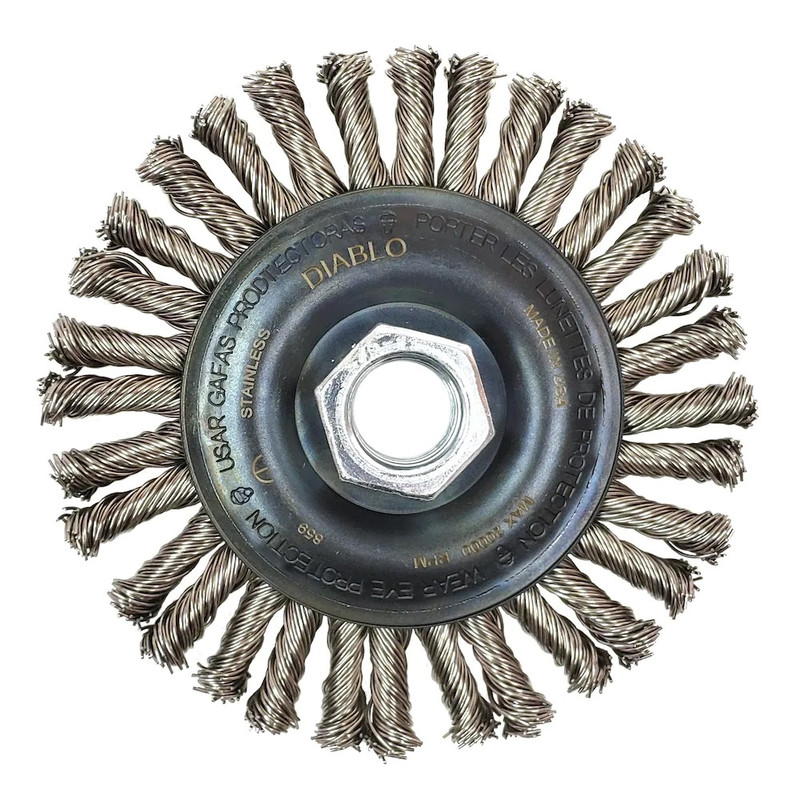 Diablo FRE-CDW040SSPG03F 4in Wire Brush Wheel Stringer Stainless Steel