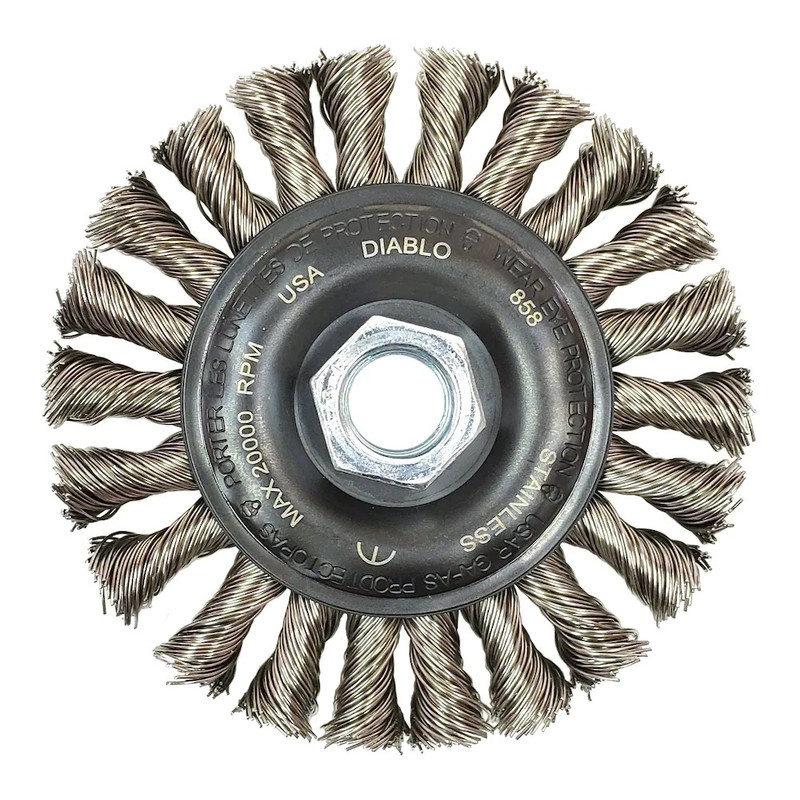 Diablo FRE-CDW040SCPG03F 4in Wire Brush Wheel Cable Stainless Steel