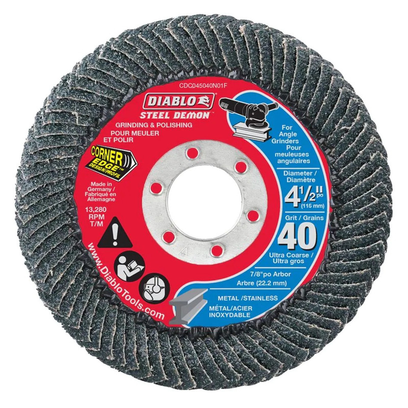 Diablo FRE-CDC045040N01F 4-1/2in Flap Disc 40G Conical Non-Spin On