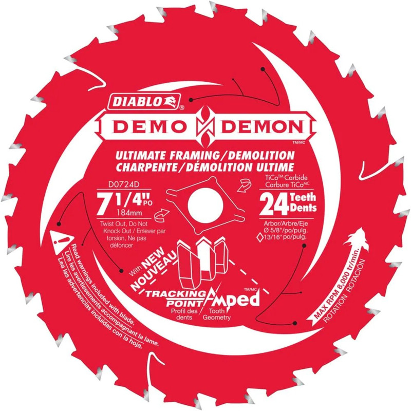 Diablo FRE-D0724DB10 7-1/4in X 24T Demo & Framing Blade (10 pk)