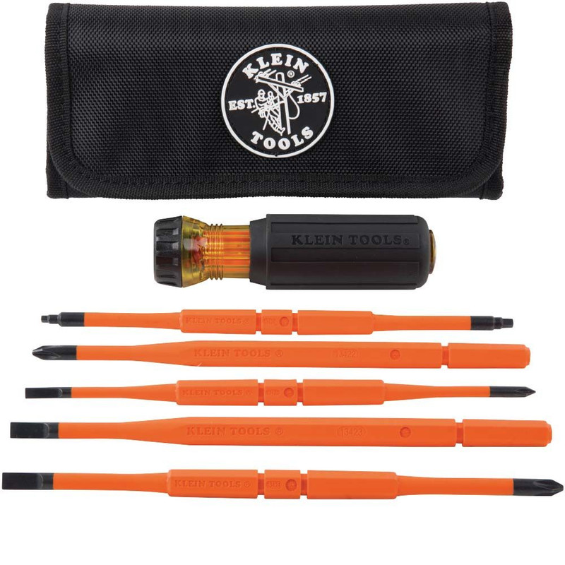 Klein Tools KLE-32288 8-in-1 Insulated Interchangeable Screwdriver Set