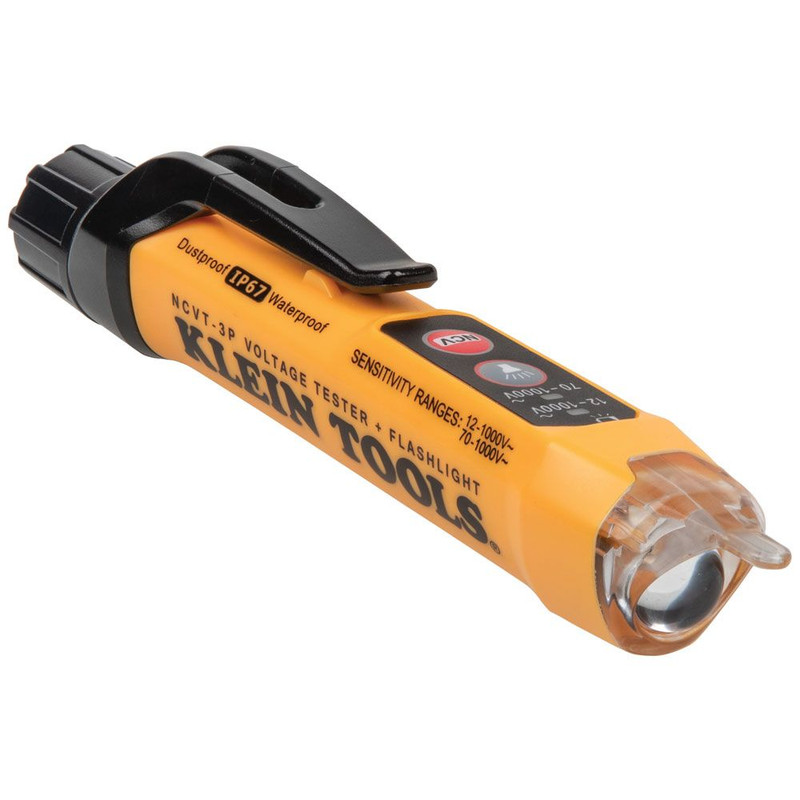 Klein Tools KLE-NCVT3P Dual Range Non-Contact Voltage Tester with Flashlight 12 - 1000V AC