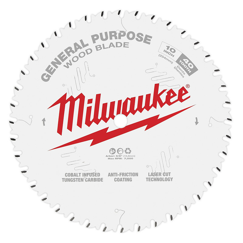 Milwaukee MIL-48-40-1024 10in 40T General Purpose Blade