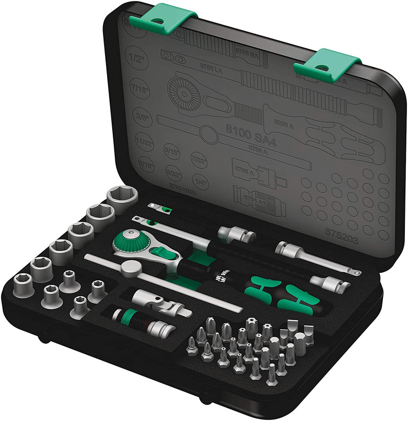 Wera Tools WERA-05003535001 8100 SA 4 Zyklop Speed Ratchet 1/4in Drive Imperial 41pc