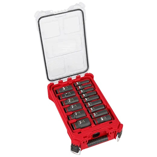 Milwaukee MIL-49-66-6802 SHOCKWAVE Impact Duty Socket 1/2in Dr 15PC SAE PACKOUT Set
