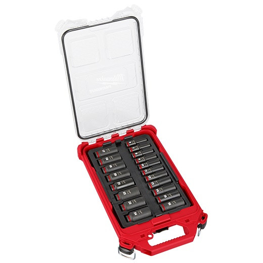 Milwaukee MIL-49-66-6801 SHOCKWAVE Impact Duty Socket 3/8in Dr 19PC MM PACKOUT Set