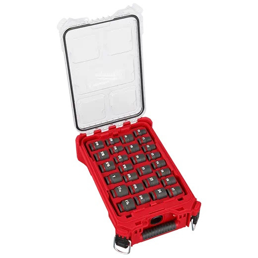 Milwaukee MIL-49-66-6804 SHOCKWAVE Impact Duty Socket 1/2in Dr Imperial & Metric PACKOUT 27-Piece Set