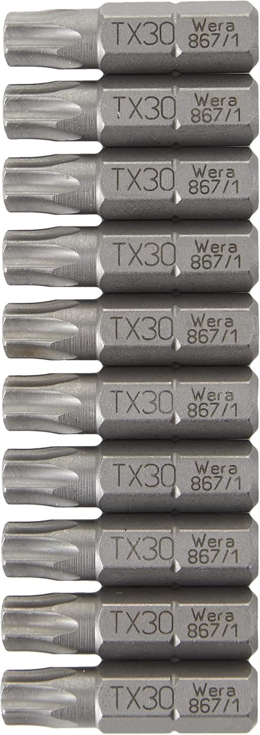 Wera Tools WERA-05072411001 Torx TX30 x 25mm DIY Bits 10 Pieces