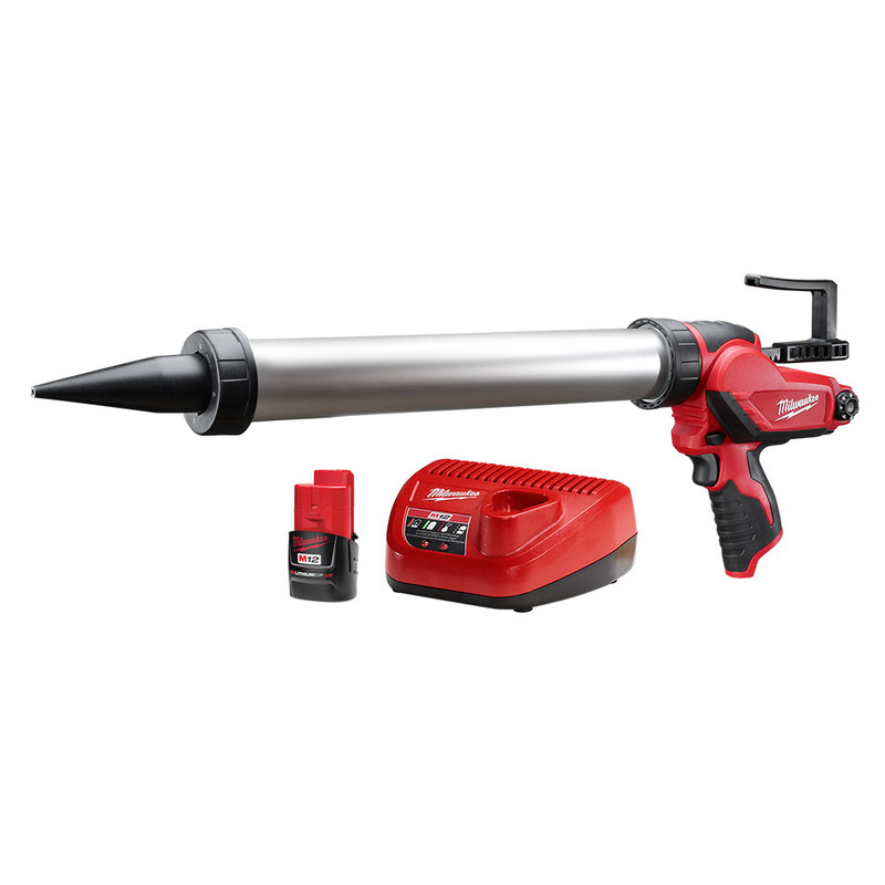 Milwaukee MIL-2442-21 M12 20oz Aluminum Barrel Sausage Style Caulk and Adhesive Gun 1.5Ah Kit