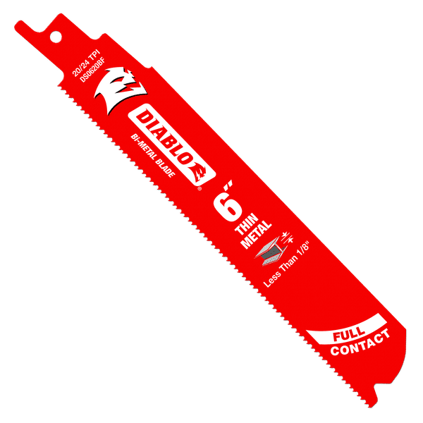 Diablo FRE-DS0620BFC 6in 20/24 TPI Bi-Metal Thin Metal Reciprocating Saw Blade