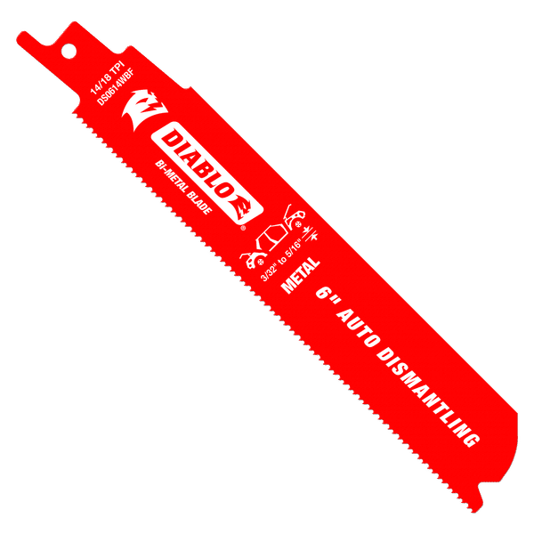 Diablo FRE-DS0614WBF 6in 14/18 TPI Bi-Metal Auto Dismantling Reciprocating Saw Blade