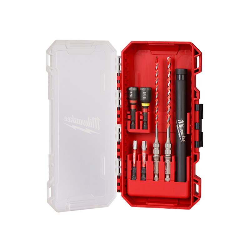 Milwaukee MIL-48-20-9097 SHOCKWAVE Impact Duty Carbide Hammer Drill Bit Concrete Screw Install Kit (7 pieces)