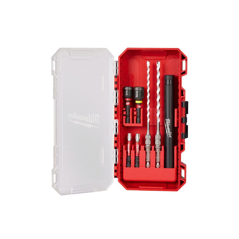 Milwaukee MIL-48-20-8877 SHOCKWAVE Impact Duty Carbide Multi-Material Drill Bit Concrete Screw Install Kit (7pc)