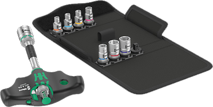 Wera Tools WERA-05057474001 9pc KraftForm KomPakt T-Handle Set 2 - Imperial