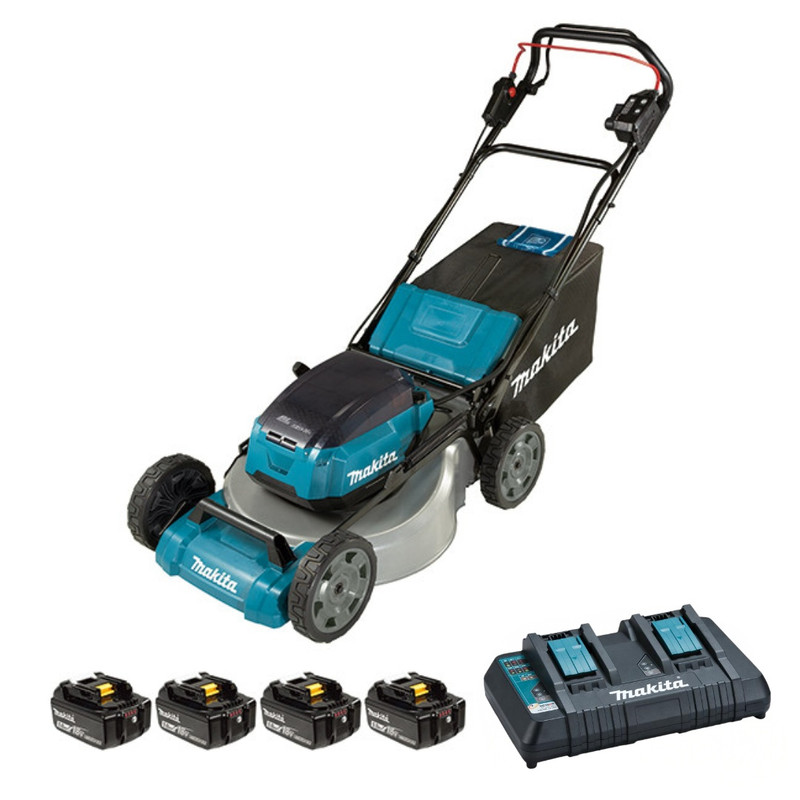 Makita MAK-DLM536PT4 18Vx2 21in Self Propelled Lawn Mower 4x 5.0Ah Kit