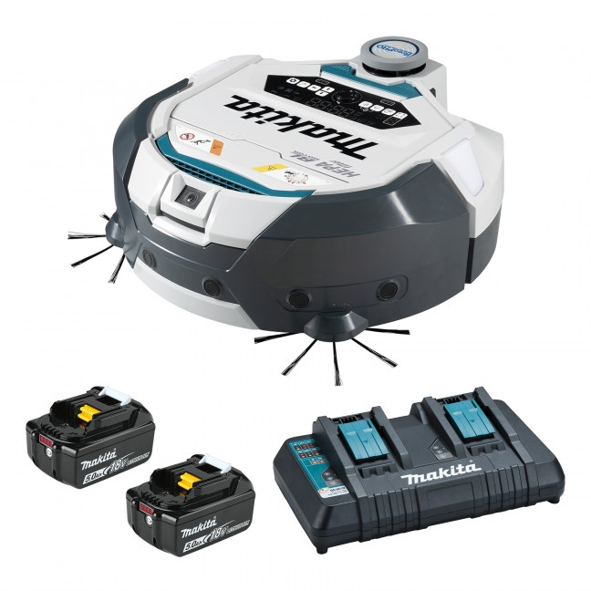 Makita MAK-DRC300PT2 Cordless 3.0L Smart Robotic Vacuum Kit with Hepa Filter 5.0Ah x 2 Kit