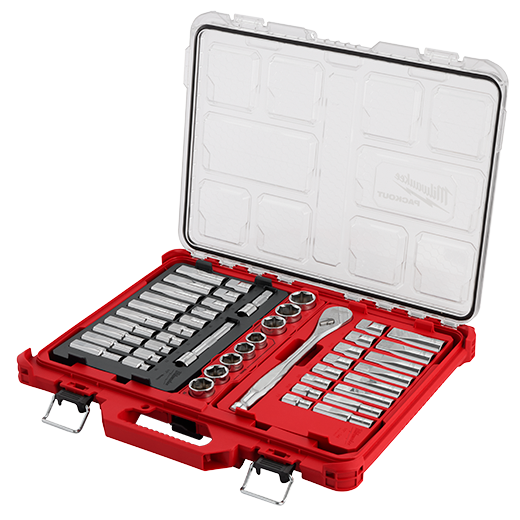 Milwaukee MIL-48-22-9487 47pc 1/2in Drive Ratchet & Socket Set with PACKOUT Low-Profile Organizer