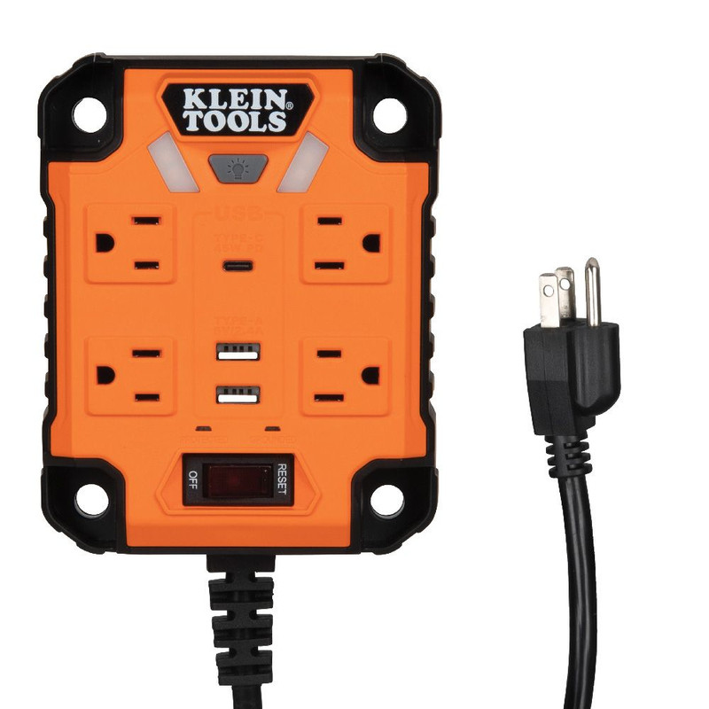 Klein Tools KLE-29601 PowerBox 1, Magnetic Mounted Power Strip with Integrated LED Lights