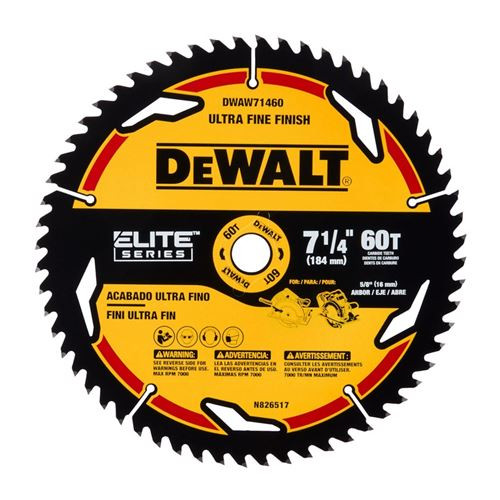 DEWALT DEW-DWAW71460 7-1/4in x 60T Elite Series Circular Saw Blade
