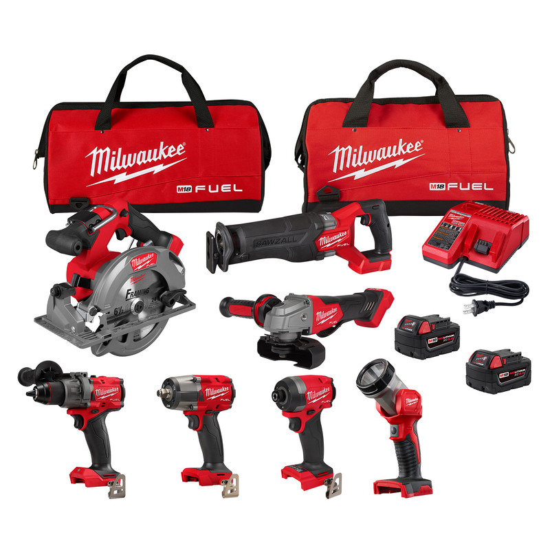 Milwaukee MIL-3697-27 M18 FUEL 7-Tool 2x 5.0Ah Combo Kit