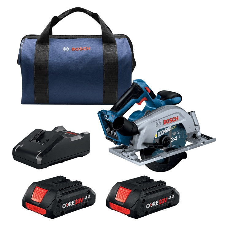 Bosch BOS-GKS18V-22B25 18V Blade-Right 6-1/2 in. Circular Saw Kit with (2) CORE18V 4.0 Ah Compact Batteries