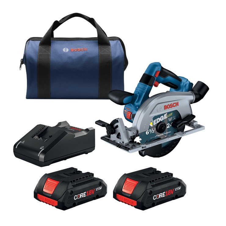 Bosch BOS-GKS18V-22LB25 18V 6-1/2in Brushless Blade-Left Circular Saw Kit with (2) CORE18V 4.0Ah Batteries