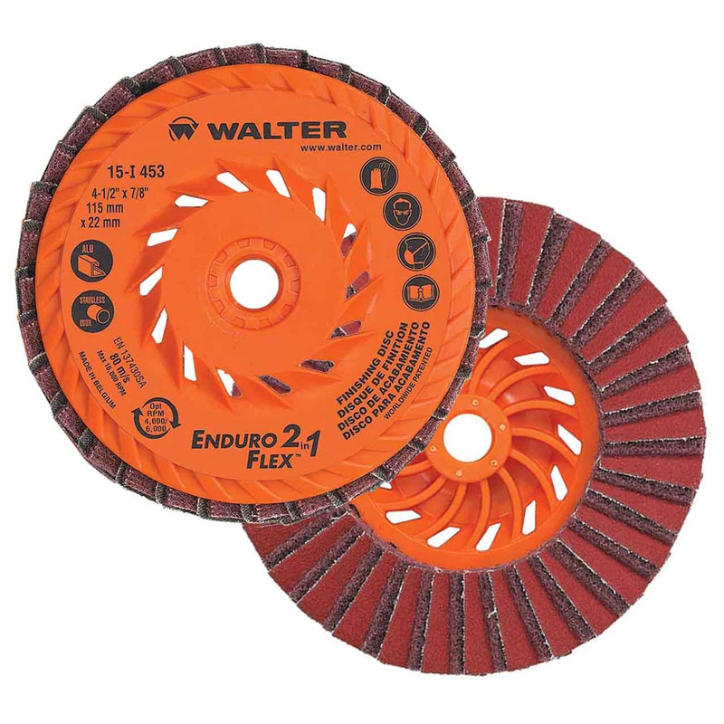 Walter Surface Technologies WAL-15I-5INXX 5in x 5/8-11in Enduro-Flex 2-In-1 Surface Finishing Discs