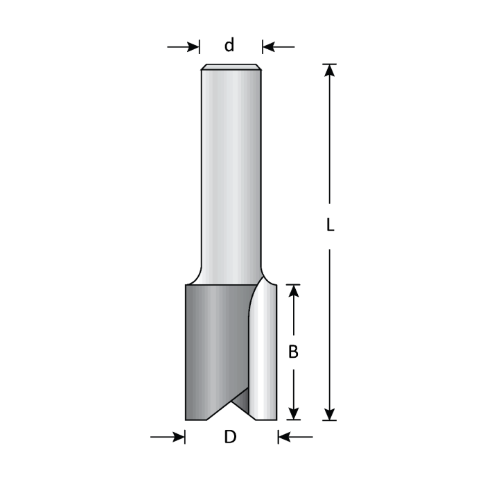 Dimar DIM-107R8-6 1/4in Carbide Tipped Straight Bit