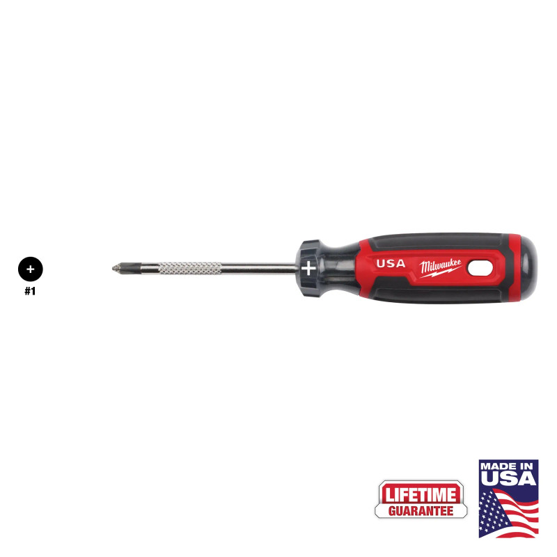 Milwaukee MIL-MT201 3in Cushion Grip Screwdriver - Phillips 1 - USA