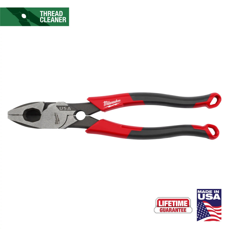 Milwaukee MIL-MT550T 9in Linesman Comfort Grip Pliers With Thread Cleaner - USA