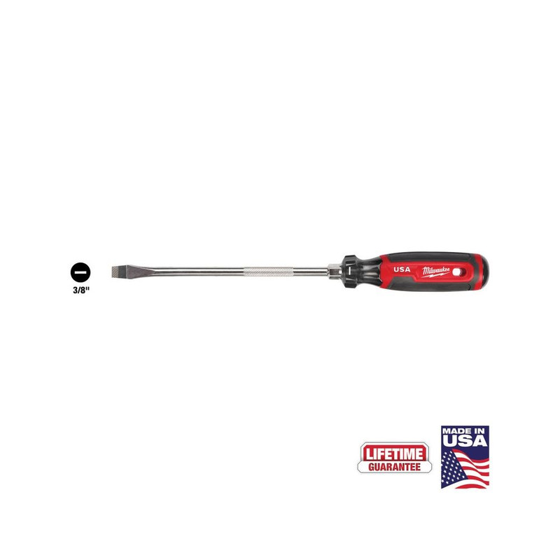 Milwaukee MIL-MT209 8in CUSHION GRIP SCREWDRIVER - 3/8in SLOTTED - USA