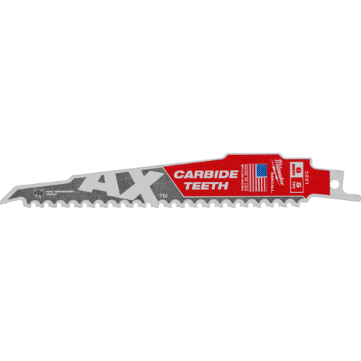 Milwaukee MIL-48-00-522X1PK 5 TPI Sawzall The AX Wood Blade With Carbide 1 Pack