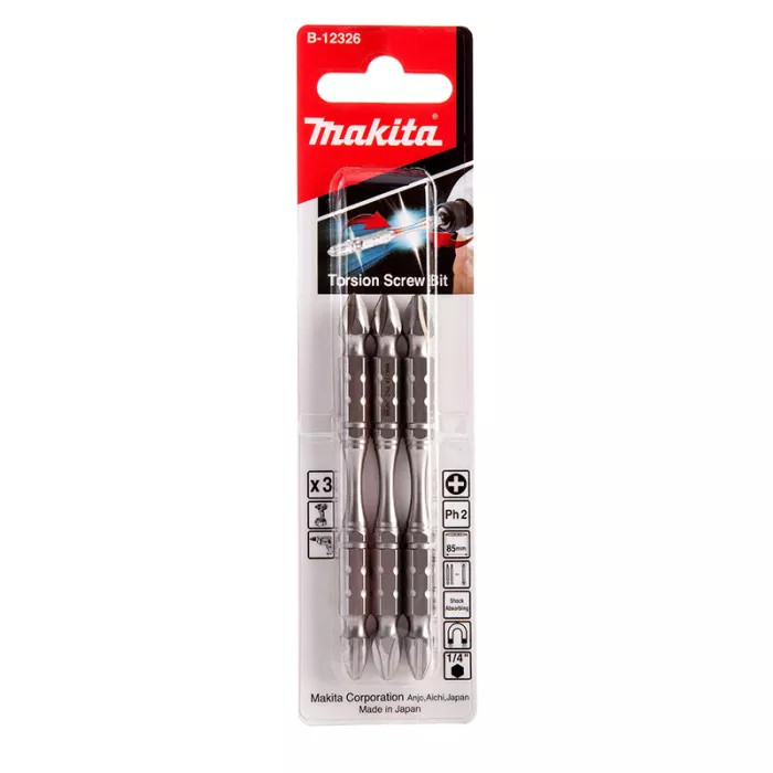 Makita MAK-B-12326 Torsion Bit Phillips Drive Fastener 3PK