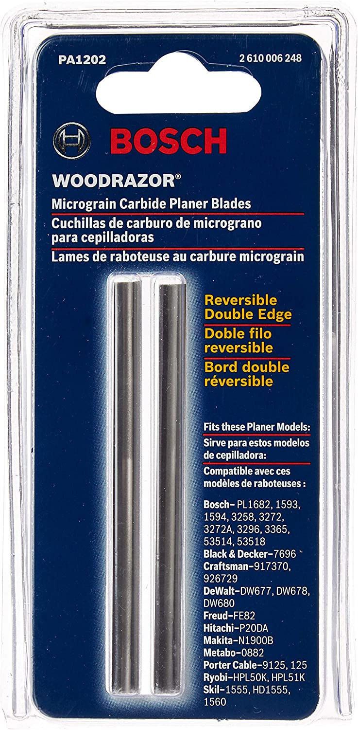 Bosch BOS-PA1202 Woodrazor Tungsten Carbide Planer Blades 2pc