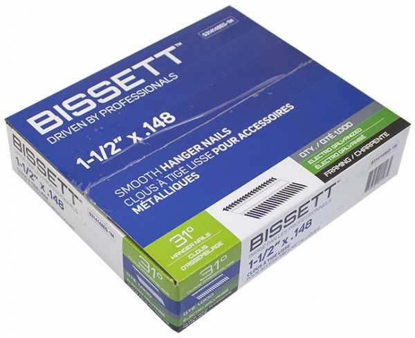 Bissett BIS-S314148EG-1M 1-1/2in X .148 DEG Hanger Nails 1M