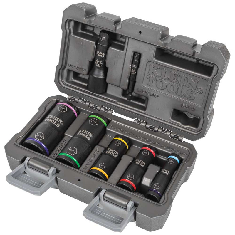 Klein Tools KLE-66070 Flip Impact Socket Set, 7-pc