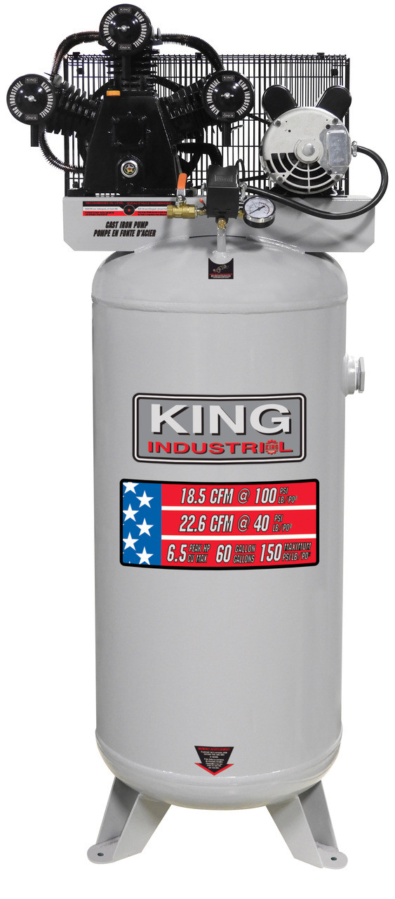 King Canada KING-KC-5160V2 High Output 6.5 Peak HP 60 Gallon Air Compressor