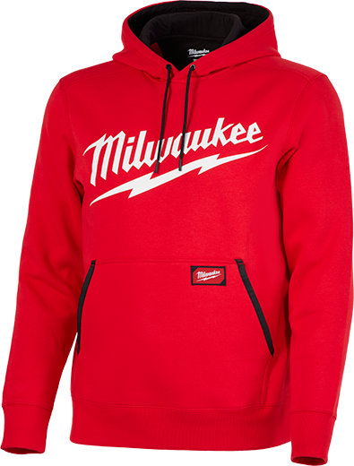 Milwaukee MIL-352R-XXX Red Midweight Pullover Hoodie Big Logo