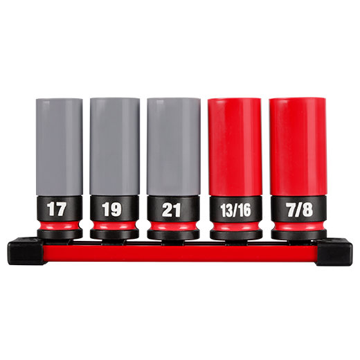 Milwaukee MIL-49-66-7831 SHOCKWAVE Impact Duty 1/2in Drive SAE and Metric 5pc Lug Nut Wheel Socket Set