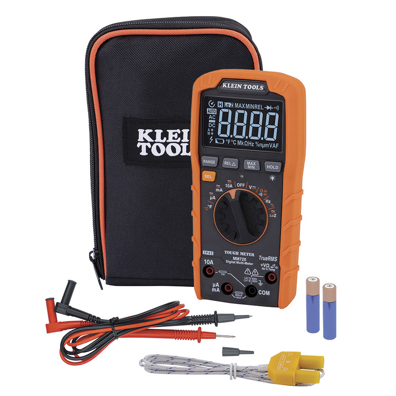 Klein Tools KLE-MM720 Digital Multimeter TRMS Auto-Ranging 1000V Temp Low Impedance