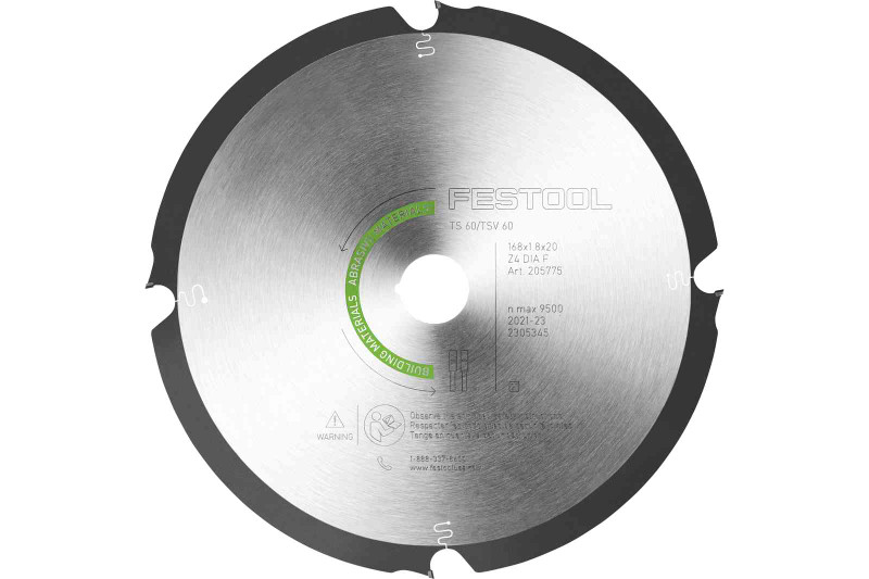Festool FES-205775 Diamond Saw Blade Abrasive Materials Dia 168x1,8x20 F4