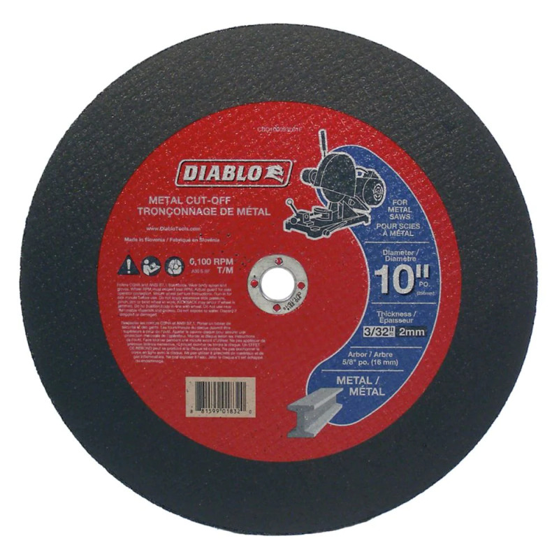 Diablo FRE-CDDXXXXXX1F 10 X 3/32 X 5/8in Cut Off Chop Saw Wheel/Disc/Blade for Metal Cutting